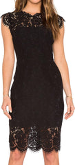 MEROKEETY Sleeveless Lace Floral Elegant Cocktail Dress