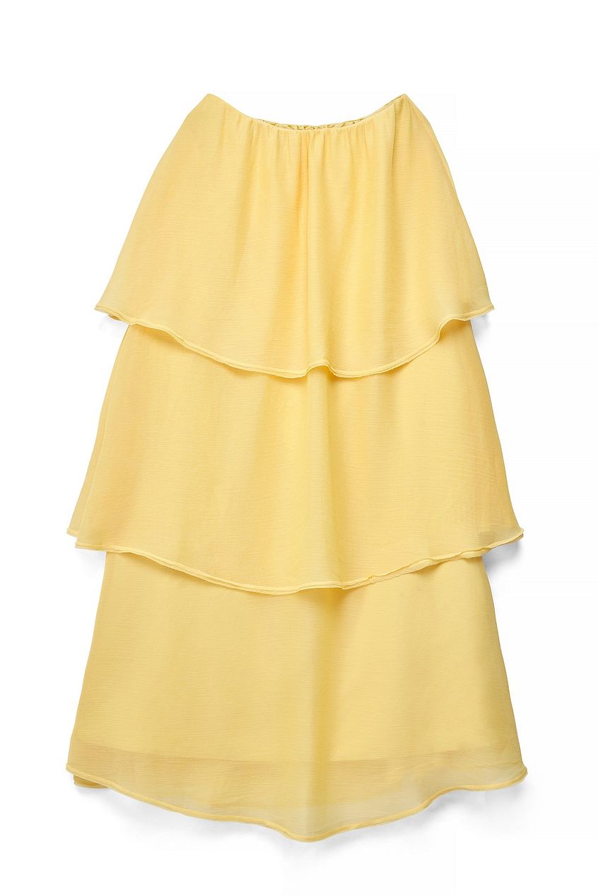 Bandeau Tiered Volume Maxi Dress