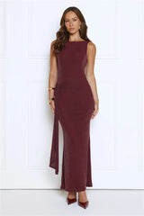 Mariner's Glow Glitter Maxi Dress Plum