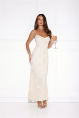 She's Always Right Lace Maxi Dress Yellow