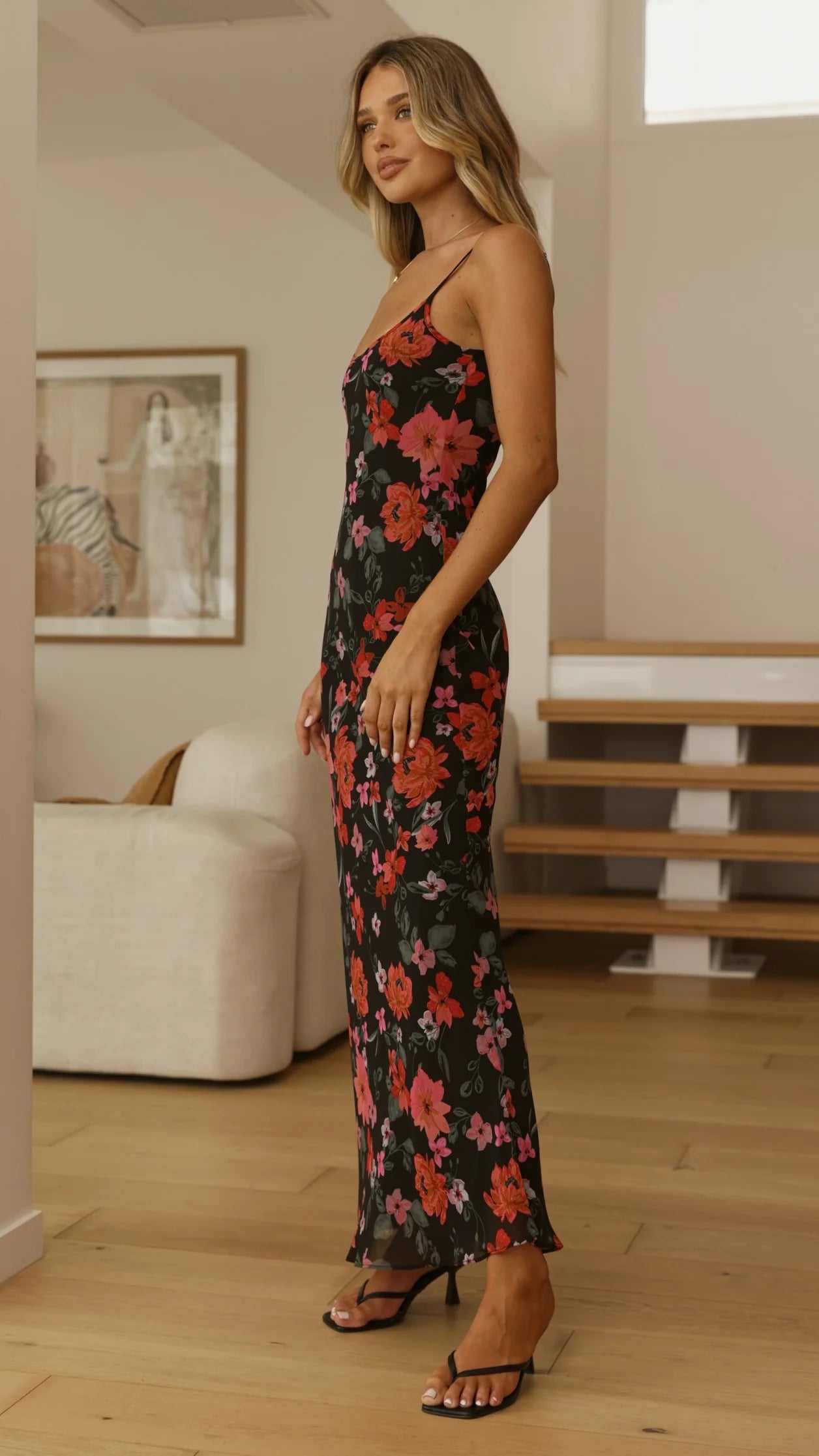 Trista Maxi Dress - Dark Floral