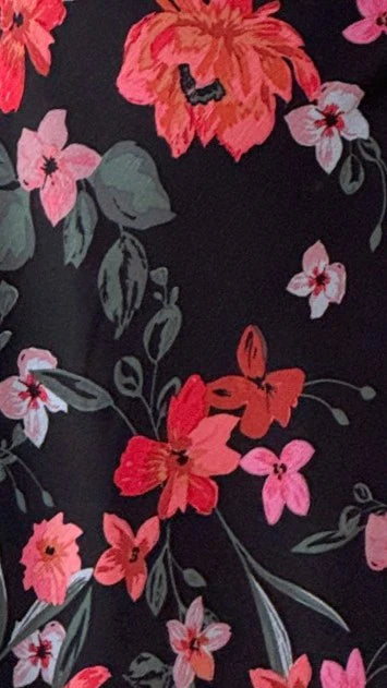 Brianna Open Tie Top - Dark Floral