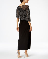 MSK Women's Boat-Neck Embellished-Cape Jersey-Knit Gow